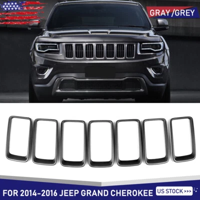 For Jeep Grand Cherokee 2014 2015 2016 Front Grille Trim Ring Insert Gray 7pcs Foto 1 de 4
