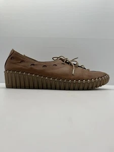 Stegmann Shoe Lace Up Brown Leather Wedge Style Heel Laser Cut Size EUR 39 - Picture 1 of 13