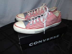 Converse Low All Star Red White Blue USA Flag Sneakers Men's 11 Women's 13 - Picture 1 of 8