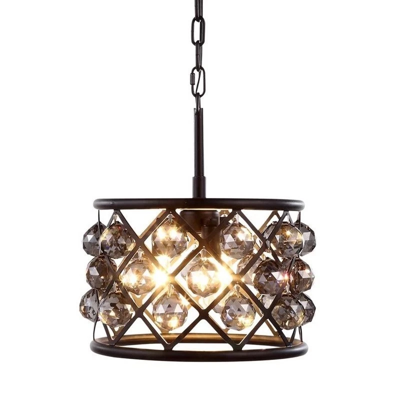 Elegant Lighting Madison 12" 3 Light Royal Crystal Pendant Lamp