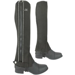 AK Micro Gamuza Lavable Cuero Caballo Medio Chaps con Filas de Cristal - Imagen 1 de 7