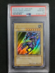 Yugioh Korean Gaia the Fierce Knight PSA 10 LOB REPRINT LOB-K006 - Picture 1 of 1