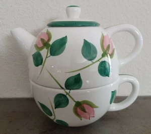 Tetera vintage de 3 piezas con tapa y taza de Verona Designs - Rose Buds - Imagen 1 de 12