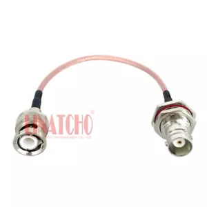 Câble cavalier connecteur femelle étanche BNC mâle vers cloison 15 cm RG316 coaxial BNC - Photo 1/10