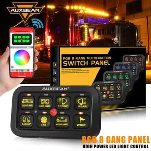 AUXBEAM RGB 8 GangSwitch Panel  Light Bar bluetooth Control for Jeep Wrangler JK - Picture 1 of 12