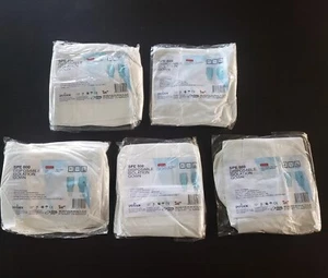 5 Abito Isolamento Chirurgico XL Nuovo Livello 4 Monouso SPE 800 Bianco Manica Lunga - Foto 1 di 2