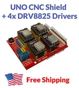 Arduino UNO CNC Shield Kit incl. 4x DRV8825 Stepper Drivers - Free USA Shipping - Picture 1 of 10