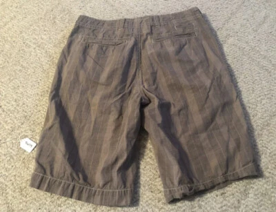 Pantalones Cortos Para Hombre BKE Talla 34 Frente Plano Marrón Tostado Rayas 11 Pulgadas Entrepierna 5679 Foto 1 de 2