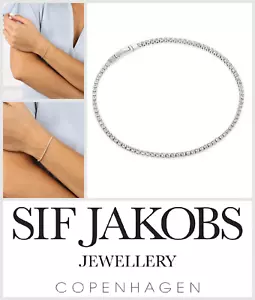 Sif Jakobs Womens Bracelet Ellera 925 Sterling Silver Rhodium 17 cm Zirconia - Picture 1 of 3