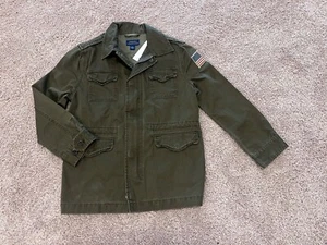 Polo Ralph Lauren BOY'S green USA American flag military vintage jacket coat 6 - Picture 1 of 7