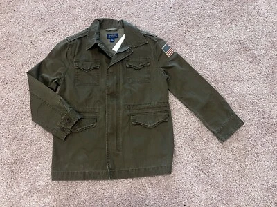 Polo Ralph Lauren BOY'S green USA American flag military vintage jacket coat 5 - Image 1 of 4
