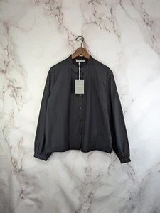 Everlane Shirt Womens 0 XS Black Button Up Organic Silky Prep Balloon Sleeve - Picture 1 of 12