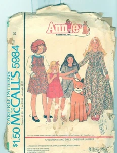 Vintage McCalls 5984 Kinder Schnittmuster Annie's Kleidung Größe 10 - Bild 1 von 2