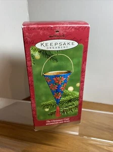 Hallmark Keepsake Ornament 2001 The Christmas Cone Pressed Tin - Picture 1 of 11