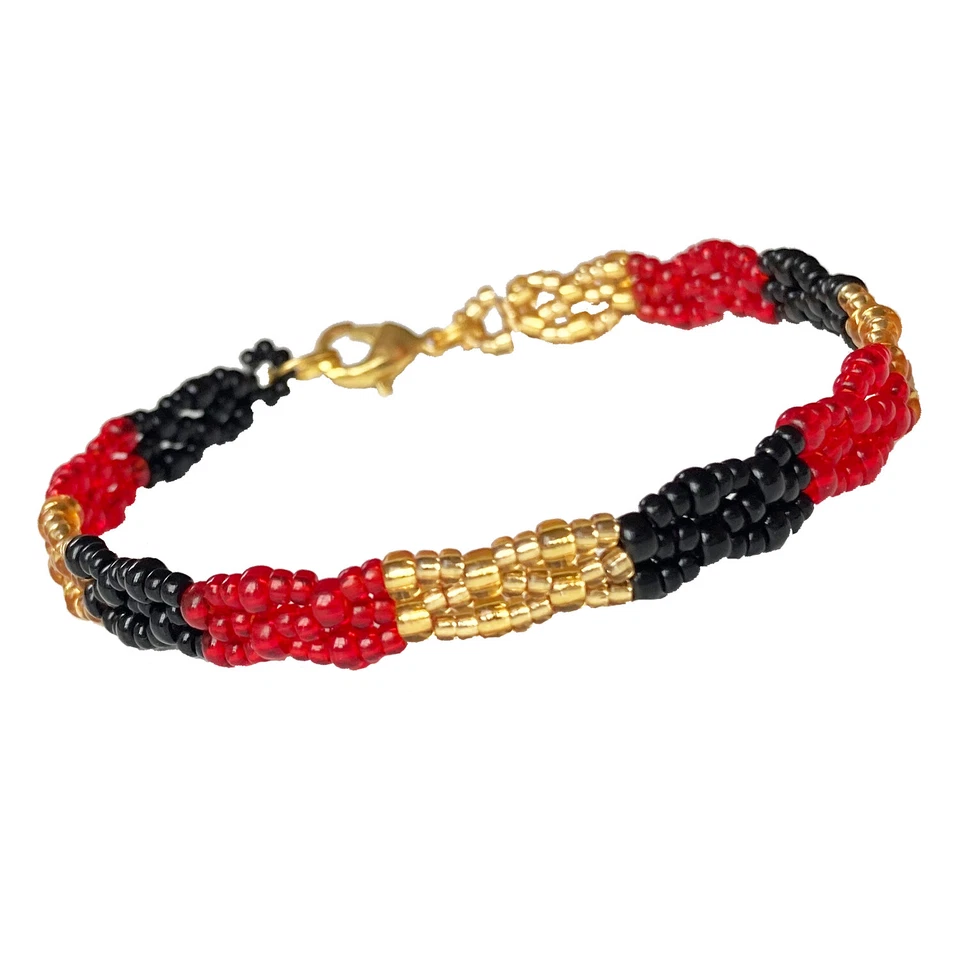 Armband Deutschland Fußball WM EM Olympia Schwarz Rot Gold Fanarmband Handarbeit - Bild 1 von 1