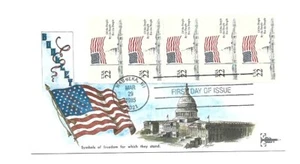 2116a 22c Flag over the Capitol booklet pane of 5, GillCraft FDC - Picture 1 of 1