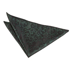 Pañuelo cuadrado de bolsillo negro verde pañuelo tejido remolino accesorio formal por DQT - Imagen 1 de 1