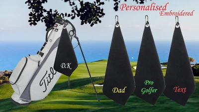 ANGELL INC Personalisierte GOLFTASCHE HANDTUCH Vatertag Mütter Geburtstag Geschenk Wandern Fitnessstudio Angeln