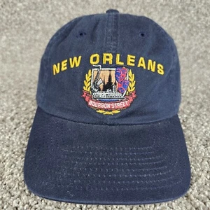 Vintage New Orleans Hat Cap Strapback Bourbon Street Navy Blue Tourist Embroider - Picture 1 of 9