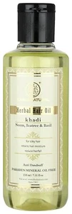 KHADI NATURAL Neem, Teatree and Basil Herbal Hair Oil, Paraben/Mineral Oil Free - Picture 1 of 3