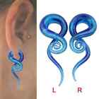 Blue Pyrex Glass Ear Spiral Taper Gauge Expander Stretcher Flesh Tunnel Piercing