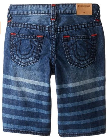 $89 NEW True Religion Brand Jeans Big Kids Boys 10-12 Geno Super T Denim Shorts - Image 1 of 4