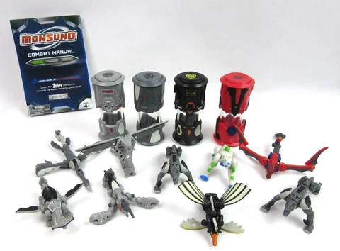 Jakks Monsuno Lock Tech 9 Figures & 4 Capsules Lot with Combat Manual Cover