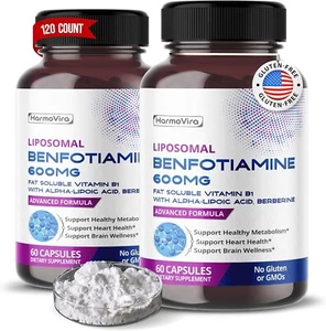 2-PK Benfotiamine (Fat-Soluble Vitamin B1) with Alpha-Lipoic Acid & Berberine.. - Picture 1 of 6