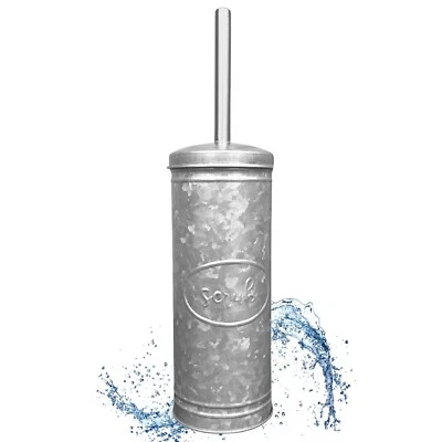 Autumn Alley Galvanized Toilet Brush Holder Set | Rustic Bathroom Accessory - Image 1 of 4