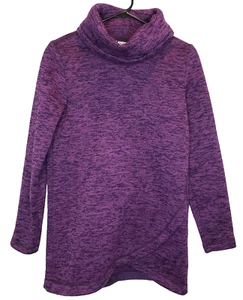Suéter Lands End para mujer talla XS púrpura jaspeado polar capucha cuello - Imagen 1 de 5