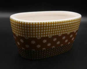 Pflanzschale Oval Keramik Pflanztopf Blumentopf 16 x 9,5 x H 8,5 cm Braun - Bild 1 von 4