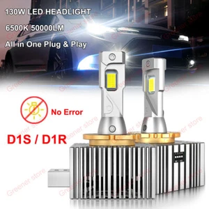2PCS 130W 50000LM D1S D1R Car LED Headlight Kit Lamp Bulbs No Error Canbus 6500K - Picture 1 of 12