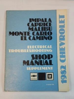1982 Chevrolet Impala Caprice Monte Carlo El Camino Shop Manual Paperback Book - Image 1 of 2