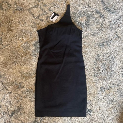 Mini abito monospalla nero T by Alexander Wang nuovo con etichetta