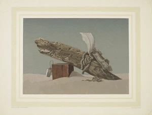 ALLEN SAALBURG De Colección Años 50 Serigrafía Playa Naturaleza muerta MADERA A LA DERIVA, CAJA, GANCHO, CARCASA - Imagen 1 de 1