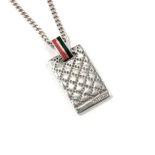 Collana Gucci Diamante Linea Sherry Targa Logo Argento925 Accessorio Unisex
