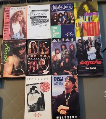 10 Cassette Singles/ GUNSNROSES, White Lion, Extreme, Alias, Poison + 5 More Foto 1 de 3