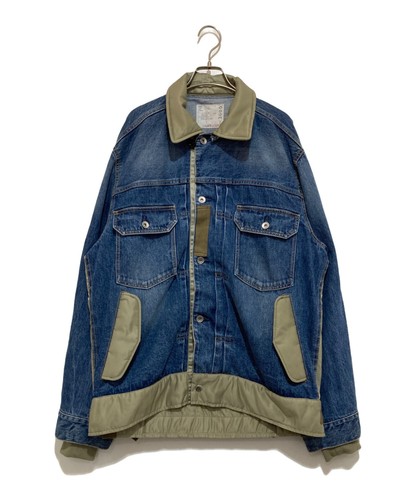 sacai CarHartt giacca denim docking nylon indaco taglia:3