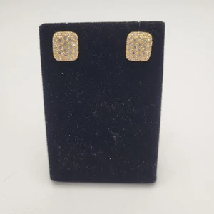 Swarovski Ohrstecker Schwanenmarke goldfarben Pave Kristall Vintage - gebraucht - Bild 1 von 2