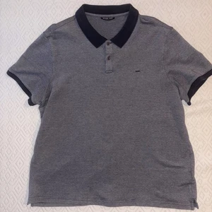 Michael Kors MK Logo Herren Heather Knit Polo XXL Kurzarm Schwarz Besatz - Bild 1 von 5