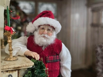 微型娃娃屋英格兰艺术家朱莉·坎贝尔圣诞老人娃娃粘土假装 — 第 1/4 张图片