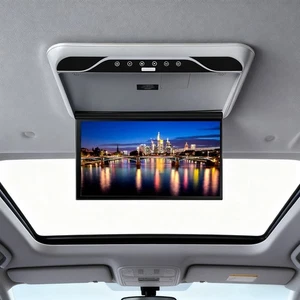 19.5" Overhead Flip Down Car Roof Monitor HD TFT 1080P Screen USB HDMI - Picture 1 of 13