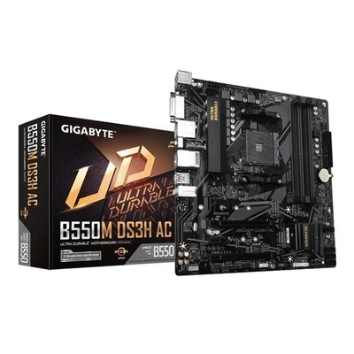 NEW Gigabyte B550M DS3H AC WiFi AMD AM4 Micro ATX DDR4 Motherboard - Image 1 of 4