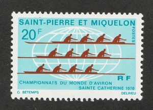 1970 St-Pierre et Miquelon Sc# 399 - 20F World Rowing Championships. MH Cv$18.00 - Picture 1 of 1