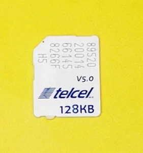 USED TELCEL 128KB V5.0 MICRO SIM CARD RESTORING TEST CELL PHONE BYPASS UNLOCKING - Picture 1 of 3