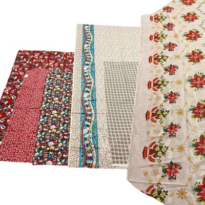 Lote Mixto Tela Vintage Mantel Navidad Muñeco de Nieve Algodón Invierno Vacaciones 8yd+ Foto 1 de 4