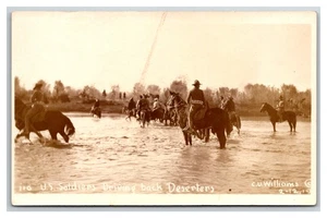 Mexikanische Revolution Grenzkrieg US Kavallerie Rio Grande RPPC - Bild 1 von 2