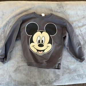 Disney Mickey Mouse Kids Sweatshirt Size 6 – Charcoal Gray Pullover - Picture 1 of 3