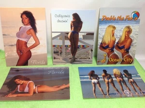 5 Cartoline Spiaggia - Modelli Donna Costumi da Bagno / Bikini / Tanga - Florida ecc - Foto 1 di 7