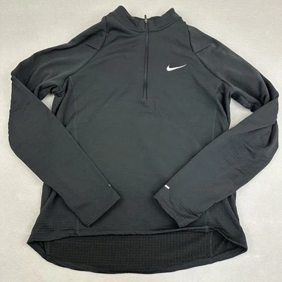 Nike Sweater Men Medium Black 1/4 Zip Element Repel Dri-FIT Running Reflective M - Image 1 of 4